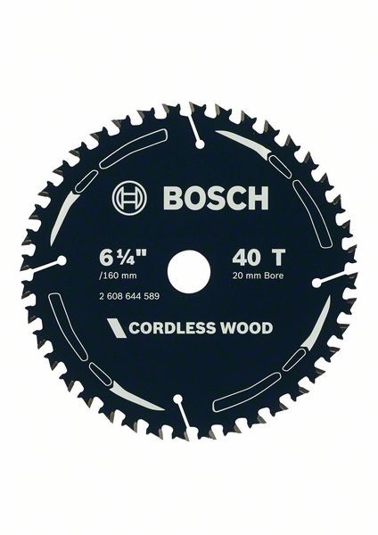 BOSCH THIN WOOD SAW BLADE 6-1/4'' X 20/16 X 40 TEETH 